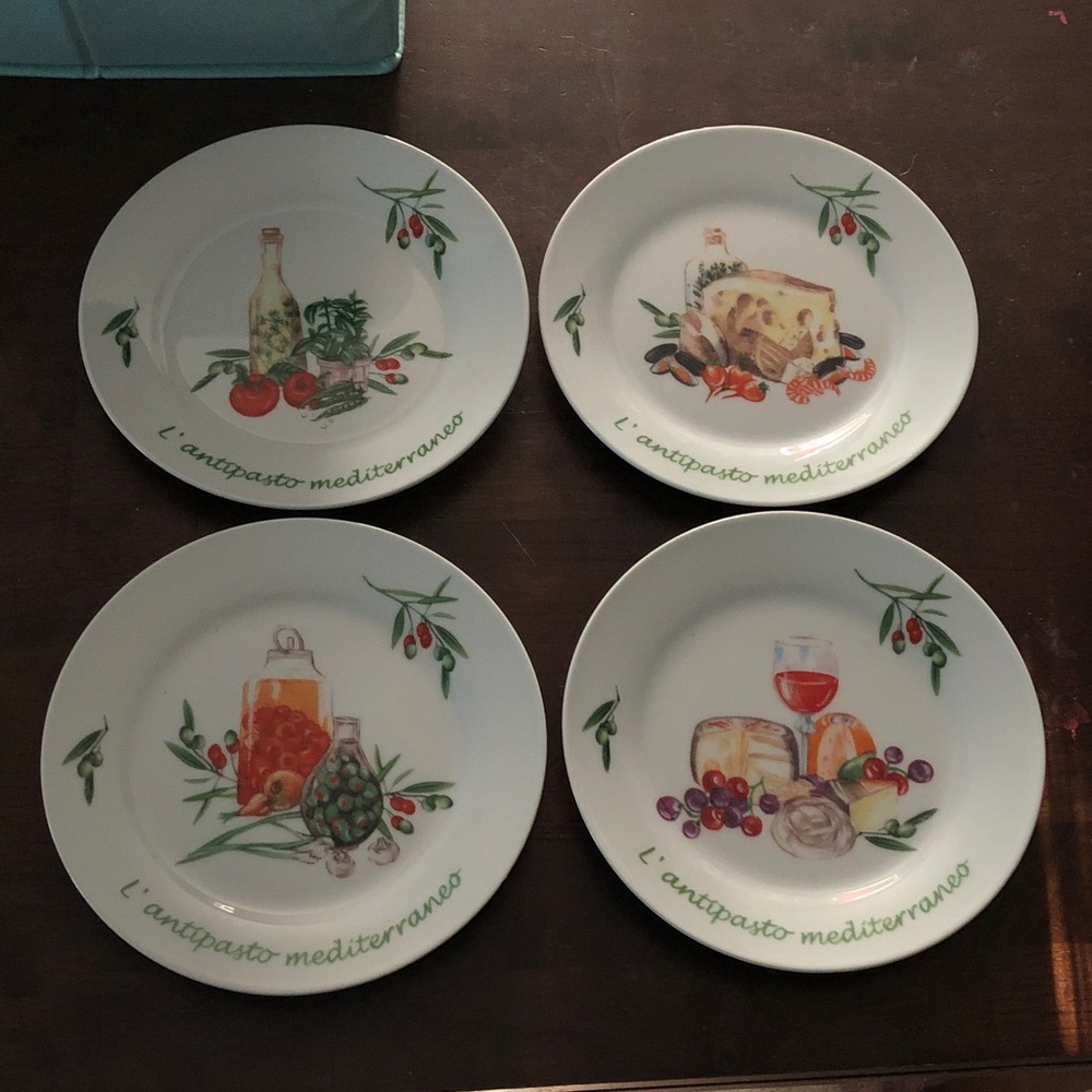 🎃 Italian L’antipasto Mediterraneo Decorative 7” Dishes (4)